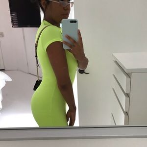 neon green mini dress